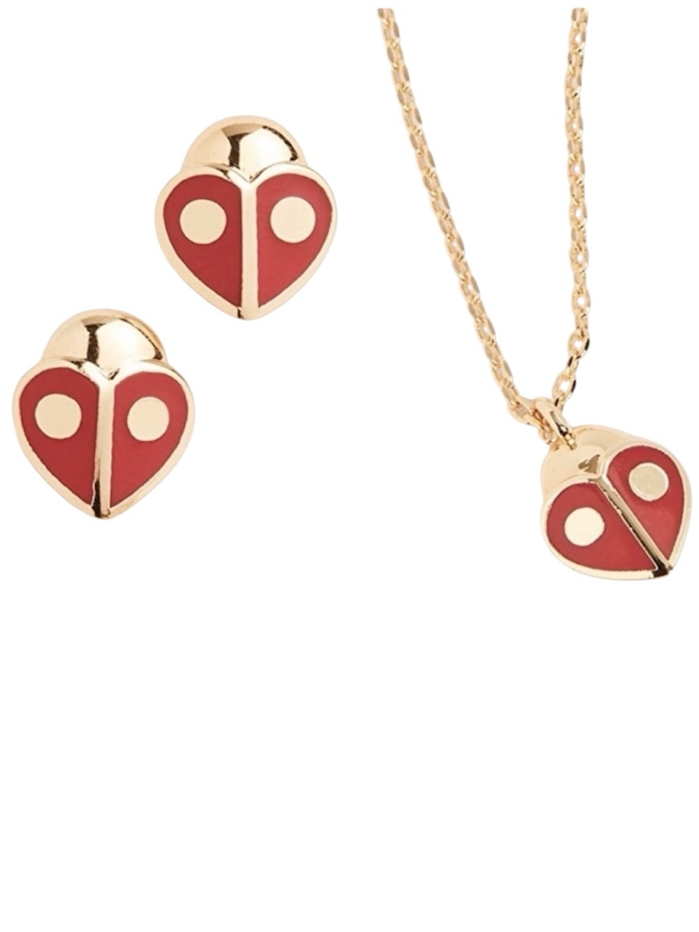 Kate Spade Animal Party Lady Bug Necklace and Earrings Matching Set
